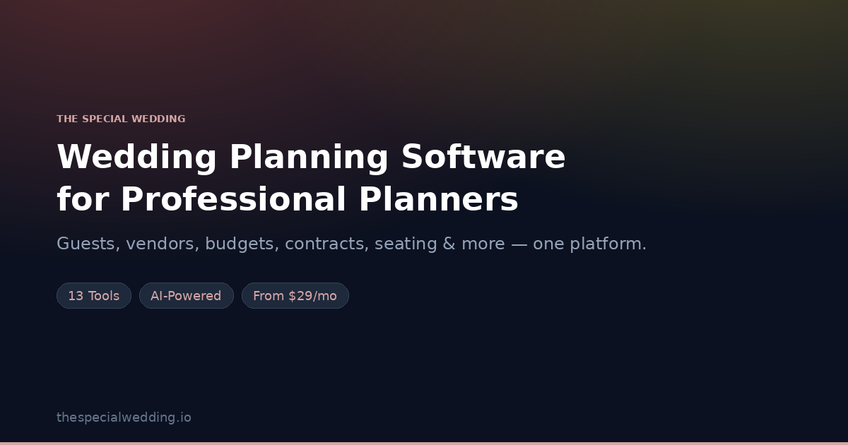 Introducing The Special Wedding: One Platform to Replace Your Entire Tool Stack